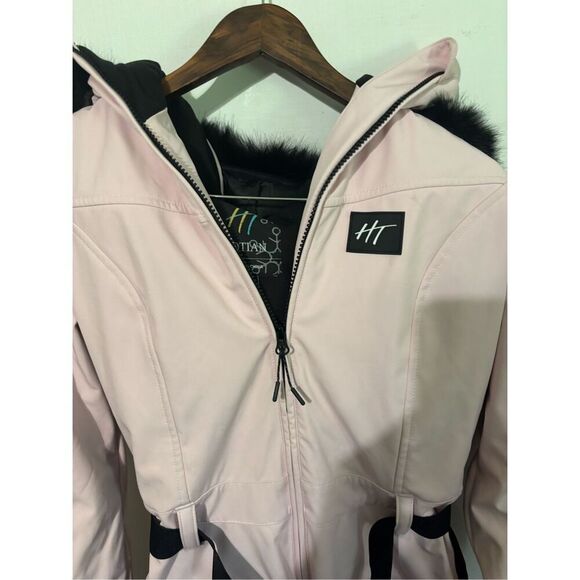 HOTIAN Women’s One Piece Ski Snowboarding Suit Slim Fit Waterproof Size S Pink - Picture 3 of 7